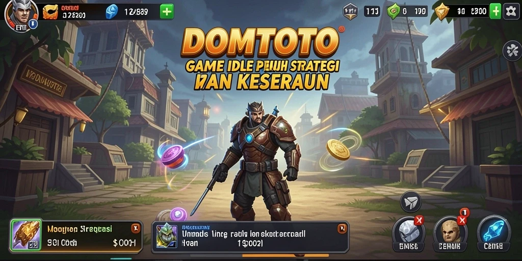 Tampilan gameplay menarik dalam <strong>DOMTOTO</strong> dengan karakter dan bangunan berwarna-warni.