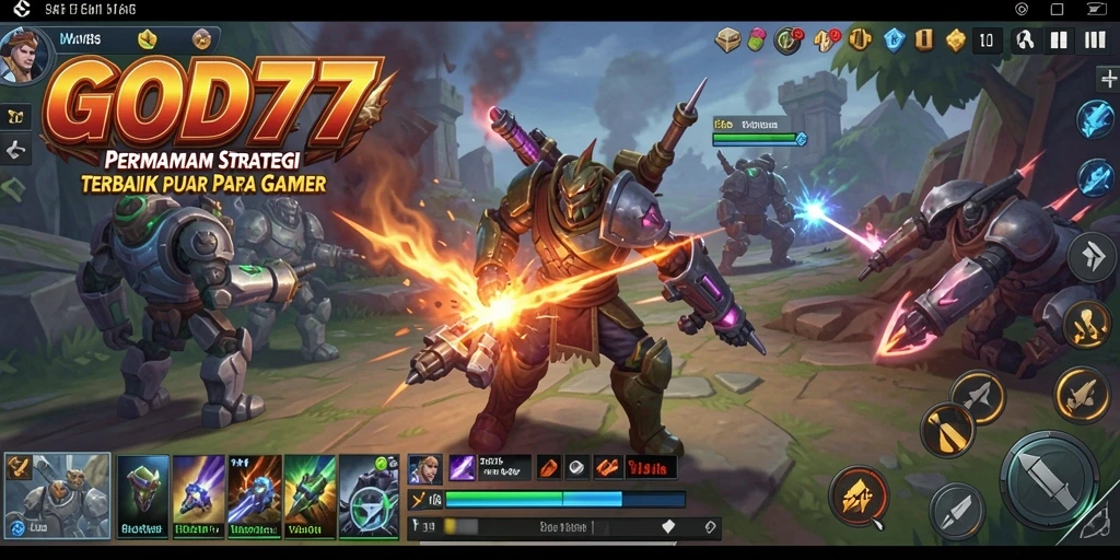 Screenshot utama GOD77 menampilkan gameplay strategi yang mendebarkan.