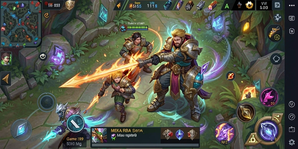 Tangkapan layar gameplay menarik dari MEKAR99 dengan aksi MOBA yang intens.