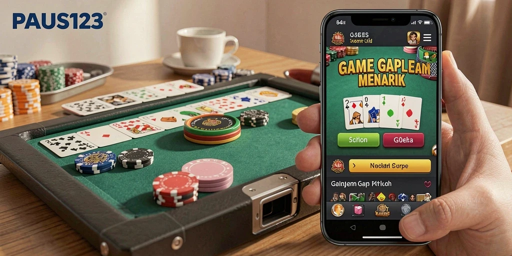 Tampilan gameplay seru dalam PAUS123 sebagai game Gaple.