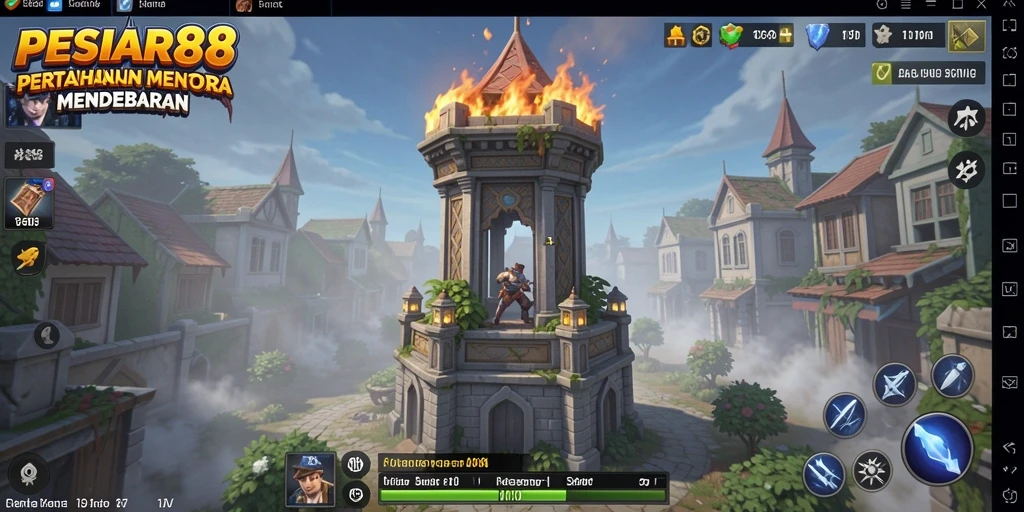 Tampilan gameplay PESIAR88 yang menegangkan dalam Tower Defense.