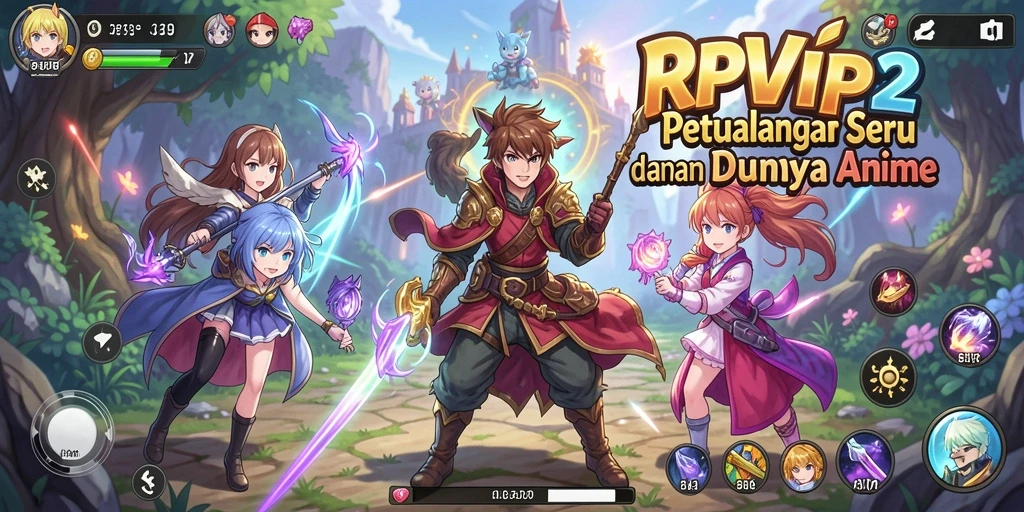 Tampilan gameplay RPVIP2 yang menarik dan penuh warna.