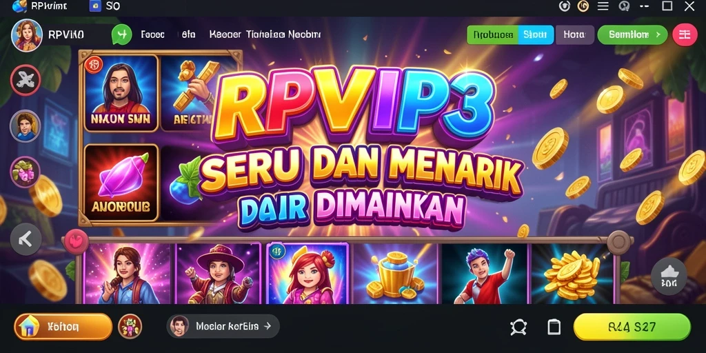 Tampilan seru dari gameplay RPVIP3 yang penuh warna.
