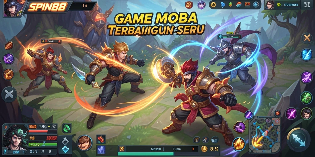 Gameplay seru SPIN88 dengan karakter menarik di arena MOBA.