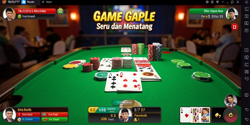 Screenshot TOTO777 menampilkan permainan Gaple yang seru dan interaktif.